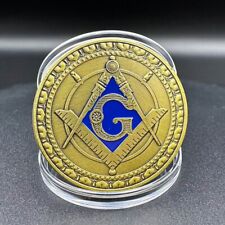 Freemasons Bronze Coin Collectibles Masonic Freemason Brotherhood Badge Token picture