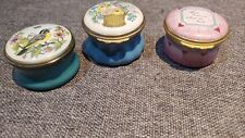 Lot Of 3 HALCYON DAYS ENAMELS TRINKET BOX LOVE BETTERS WHAT IS BEST Bird Flowers picture