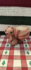 Vintage Squirrel With Eyelashes Planter Pottery Ceramic Brown Bushy Tail picture