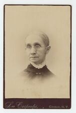 Antique Circa 1880s Cabinet Card Older Woman Wearing Glasses Carpenter Groton NY picture