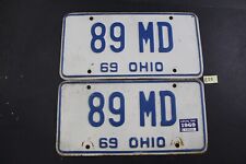 VINTAGE - 1969 OHIO LICENSE PLATE - 89 MD - *PAIR* (B50 picture