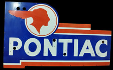Vintage Pontiac Neon Skin Gas & Oil Porcelain Enamel Sign 36 x 24 Inches picture