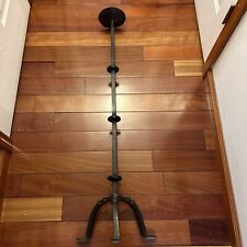 Antique Wrought Iron Arts & Crafts Floor Standing Candle Stick Holder picture