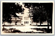 Colby Kansas~Colby Consolidated School Front & Center~Doors~1930s RPPC picture