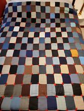 Vintage Homemade Patchwork LARGE Quilt Hand Tied  picture