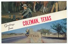 Greetings From Coleman TX Vintage Postcard Texas picture