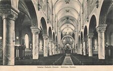 Postcard Interior Catholic Church Atchison Kansas KS DB 1908 picture