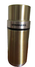 Starbucks 2006 Gold 17 oz Coffee Travel Bottle Stainless Steel Cup & Stopper HTF picture