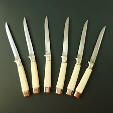 Vintage HAMMER BRAND Steak Knife, Set of 6 Stainless, Plastic Handles 8