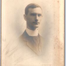c1910s Leeds, England Handsome Man Cabinet Card Photo Rosemont Signed 2G picture