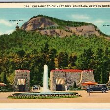 1935 Western N.C Entrance Chimney Rock Mountain Stone Wall Fountain Hickory A226 picture