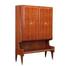 Bar Cabinet Veneered Wood Brass Maple Italy 1950s picture