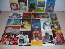 1950s-80s CATS & KITTEN VTG POSTCARD LOT of 20 DIFF. picture