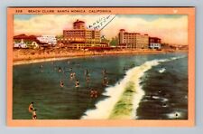 Santa Monica CA-California, Beach Club Vintage Souvenir Postcard picture