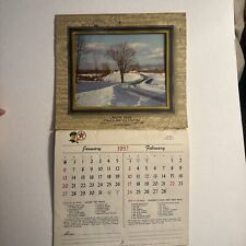 1957 Texaco Calendar Buster Davis Pittsfield Maine. Vintage Calendar Advertising picture