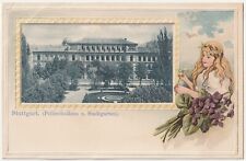 c1890s 1900s Stuttgart Politechnikum u. Stadtgarte College Germany Postcard picture