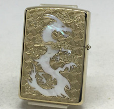 Zippo Armor Dragon Ball Shell White Titanium Coating Brass Etching Lighter Japan picture