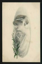 H/C ROTOGRAVURE PC c.1908 BEAUTIFUL WOMAN in Veil ART NOUVEAU by H.A. Weiss picture
