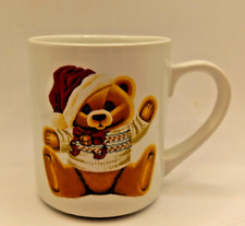 Vintage 1989 Teddy Bear Jingle Bell Coffee Tea Mug Cup picture