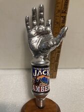 SAXER BREWING THREE FINGER JACK AMBER draft beer tap handle. OREGON picture