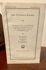 1963 John F Kennedy Eulogies to the Late President Document #46 88th Congress picture