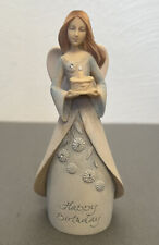 Enesco Foundations Birthday Angel Miniature Figurine 4.5” tall  4025646 picture