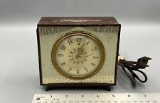 Vintage Alarm Clock General Electric Telechron 7H242 Etched Front Works READ picture