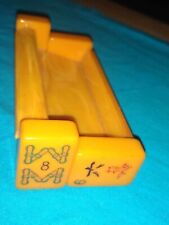 Vintage Yellow Gold Bakelite Or Celluloid Mahjong Business Card Or  Tile Holder picture