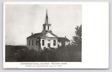 c1907~Lightning Struck Congregational Church~Pelham Mass MA~Antique Postcard picture