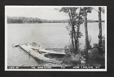Webb Lake Wisconsin WI 1962 RPPC Lake 26, The Main Store Wooden Boats & Docks picture