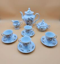 Trisa Porcelain Cherub Angelic 13 Piece Tea Set - Teapot Creamer Sugar Bowl Cups picture