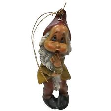 Vintage Midcentury Hong Kong Shy Bashful 2.5” Gnome Elf Christmas Tree Ornament picture
