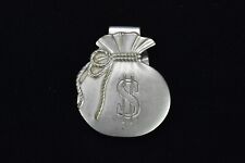 Vintage ANSON SILVER TONE MONEY CLIP BAG with DOLLAR SIGN #06159 picture