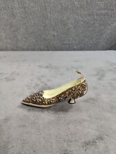 Vintage Metropolitan Museum of Art Miniature Shoe Ornament Gold Silver Gems picture