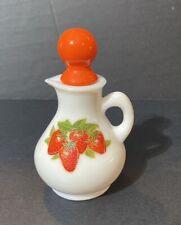 Vintage Avon Milk Glass Strawberries & Cream Bath Foam Decanter, Empty picture