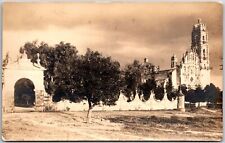 Entrance to the Castle Gate Trees Building Real Photo RPPC Postcard picture
