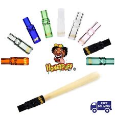 HONEYPUFF Reusable Glass Filter Rolling Paper Cones Cigar Herbal Wraps Tips 3pcs picture