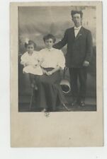 Vintage Postcard FATHER MOTHER CHILD PORTRAIT POSTED 1907  STAMP picture