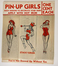 Pin-Up Girls vintage 1944 iron on transfers old new store stock 1 picture