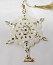 Lenox 2005 Annual Gemmed Snowflake Christmas Ornament Blue Crystals 5