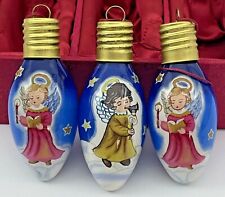 Inside Art FIGI Christmas Ornament Bulbs Angels Reverse Painted Signed Numbered picture