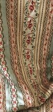 Antique French Silk Floral Stripe Lisere Brocade Jacquard Fabric #5-Green Copper picture