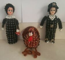 Thanksgiving Handmade Beaded Pilgrims With Turkey picture