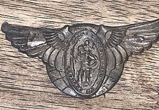 Vintage St Saint Christopher protection safety medal auto car Airplane Pin Clip picture