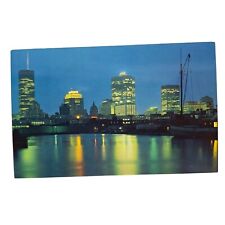 Postcard Montreal Canada The Lights Of The City At Dusk Chrome Unposted picture