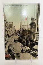 VINTAGE 1910’S LOS ANGELES CALIFORNIA NEW POST OFFICE HORSE CARRIAGES TROLLEYS picture