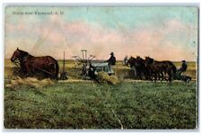 1911 Scene Near Horse Farming Exterior View Field Raymond South Dakota Postcard picture