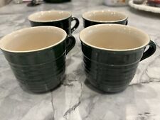 EMILE HENRY Set of 4 France 8764 mugs Olive Green 14 oz Modele Depose Coffee Tea picture