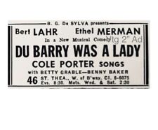 1940 Du Barry Was A Lady Bert Lahr Ethel Merman BROADWAY AD 2