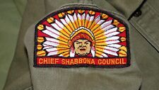 2 Vintage Chief Shabbona Council Patch Patches With Uniforms picture